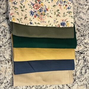 Longaberger Floral and Solid Napkin Fabric Collection